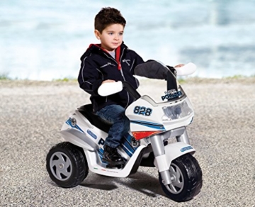 Peg Perego ED0910 - Elektro-Motorrad Raider 6V Polizei weiß/blau - 