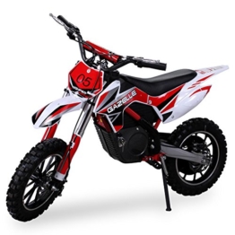NEU Kinder Mini Crossbike Gazelle ELEKTRO 500 WATT inklusive verstärkter Gabel Dirt Bike Dirtbike Pocket Cross rot -